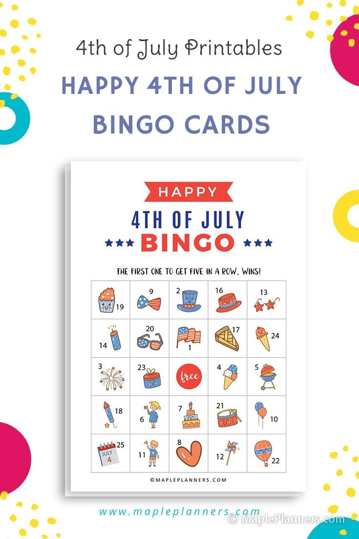 Happy 4th of July Bingo Game Printable