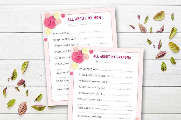 All about my mom printables for Mothers Day