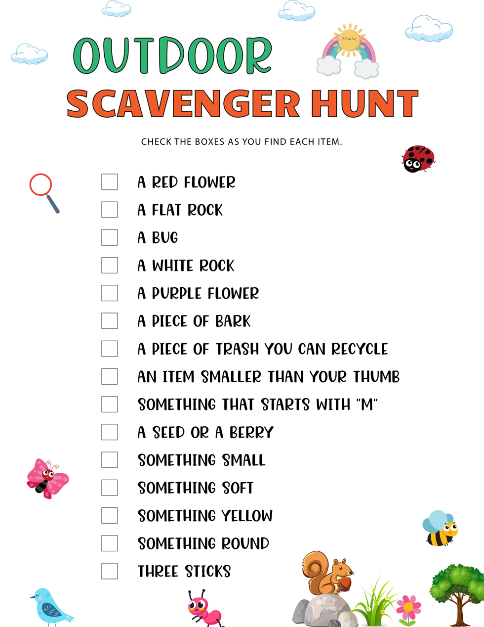 Outdoor Scavenger Hunt Games