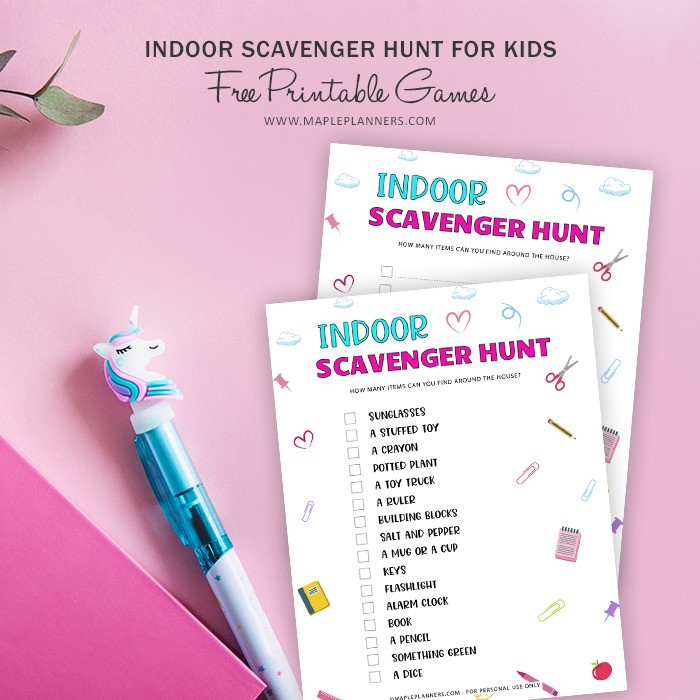 Free Indoor Scavenger Hunt Printable