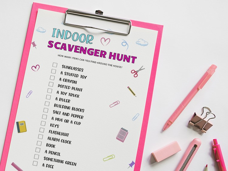 Free Printable Indoor Scavenger Hunt Game