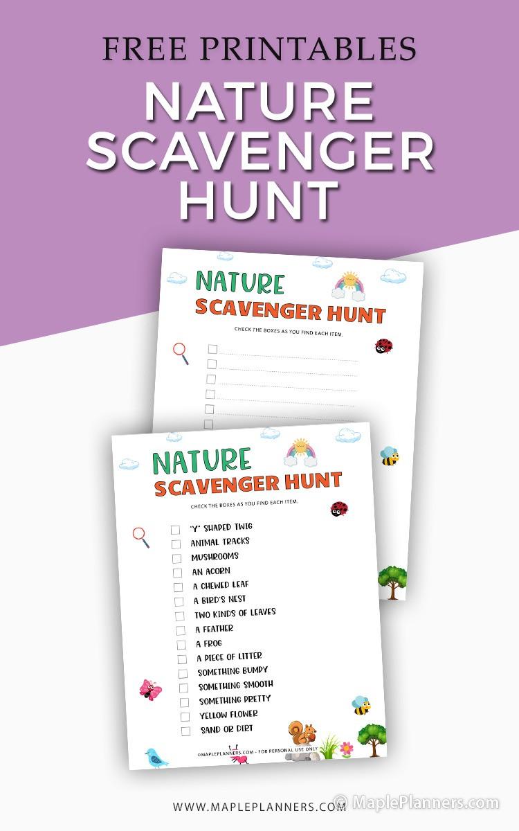 Free Printable Nature Scavenger Hunt for Kids