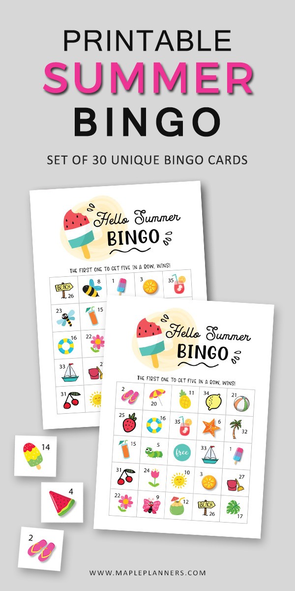 Free Summer Bingo Game Printables