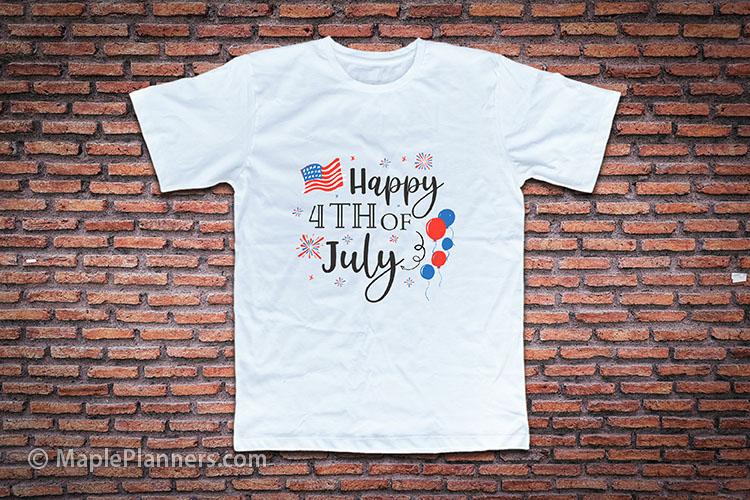 Happy 4th of July SVG cut files to custom design tshirts for 4th July celebrations using Cricut Cutting Machine