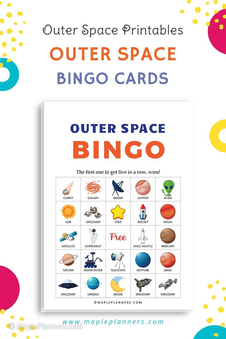 Outer Space Bingo Printable Cards
