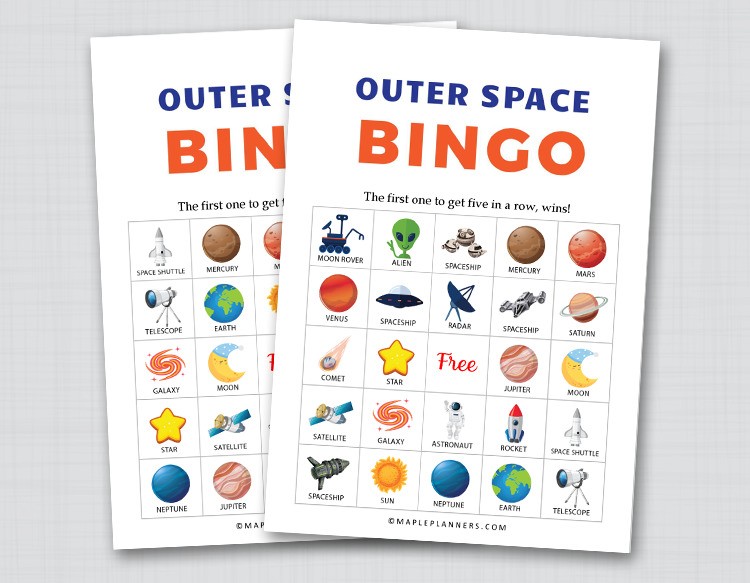 Free Outer Space Bingo Printable