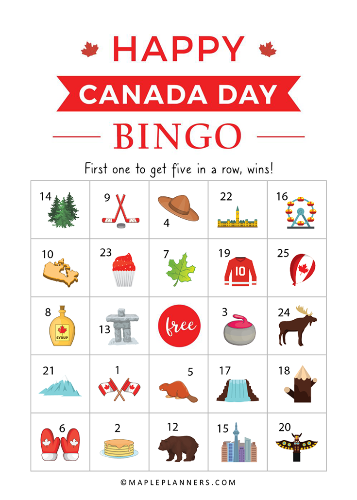 Free Printable Canada Day Bingo Fun Activity For Kids Free Printable Canada Day Bingo Fun Activity For Kids