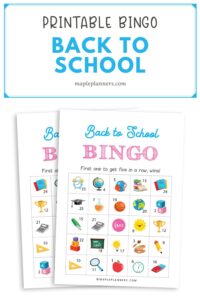 Free Printable Back to School Bingo