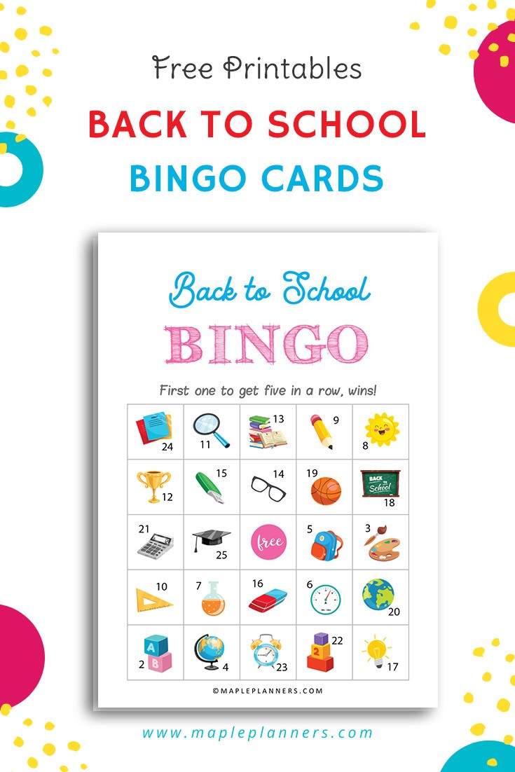 Back to School Bingo Printable Cards