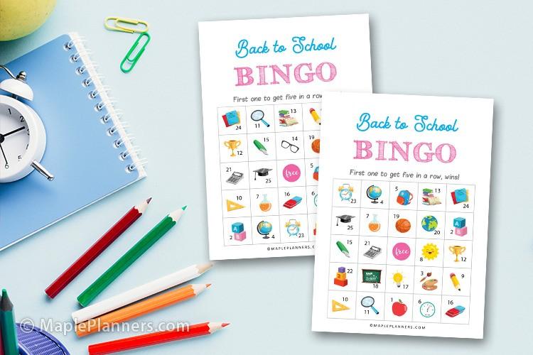 Free Printable Back to School Bingo