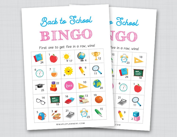 Back to School Bingo Printable