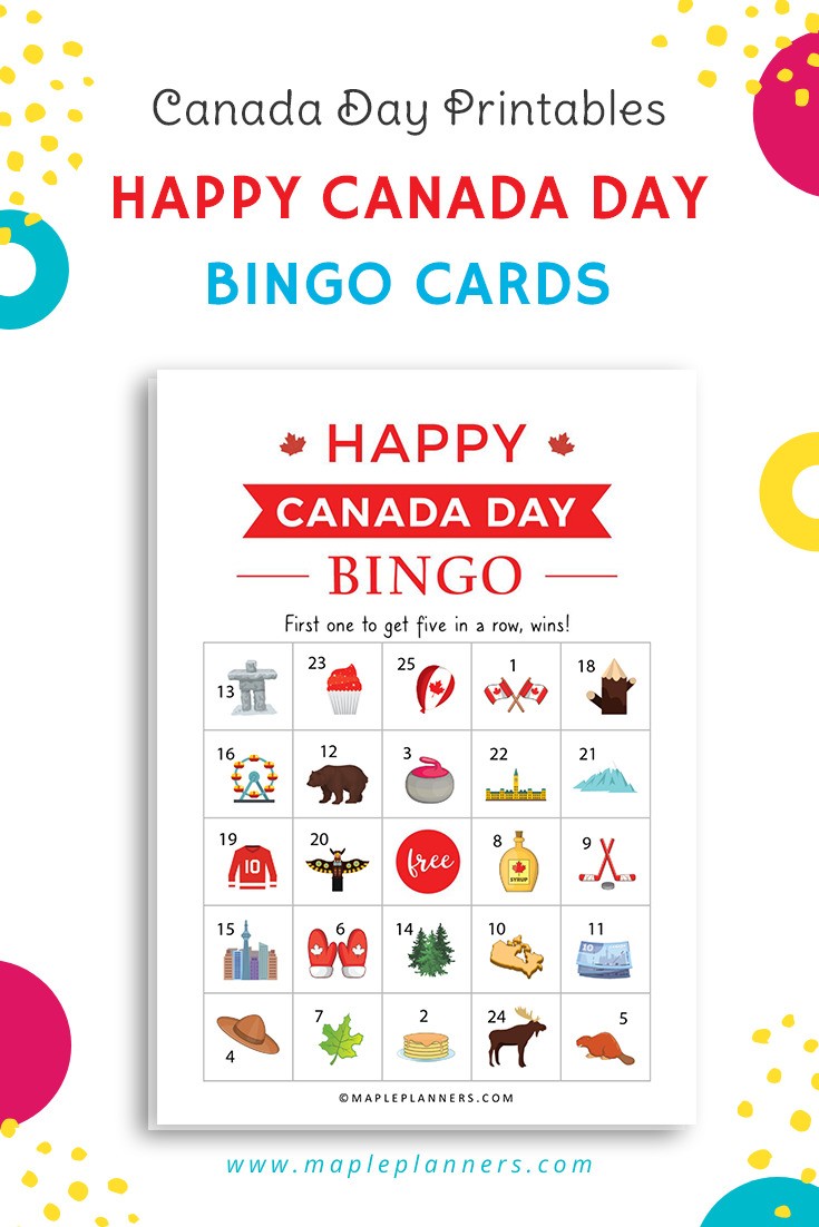 Printable Canada Day Bingo Game