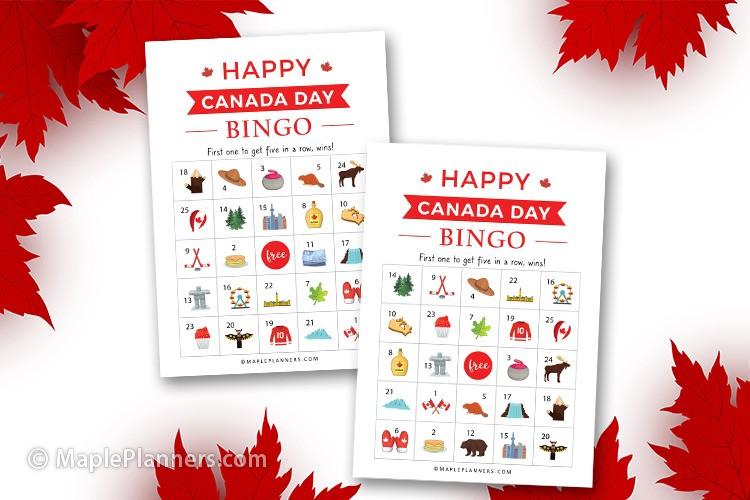 Printable Canada Day Bingo
