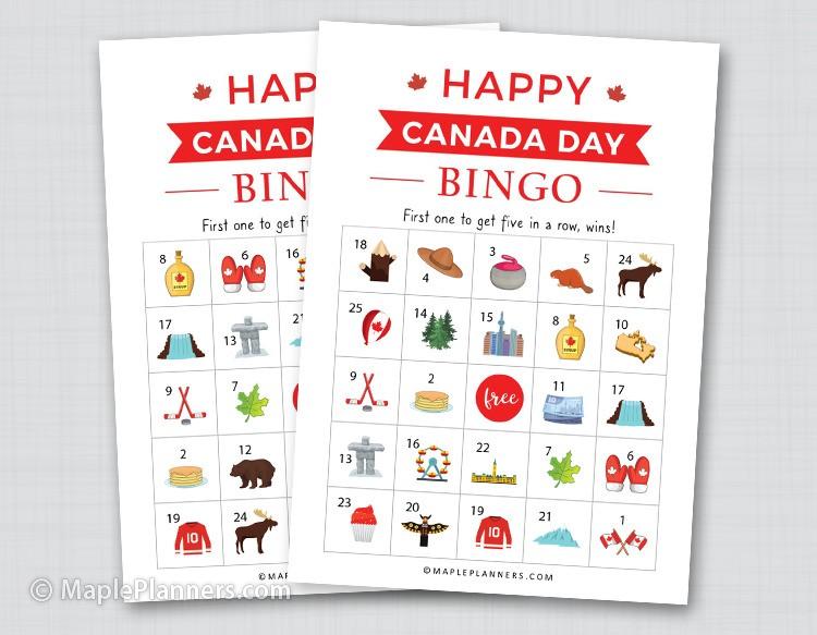 Canada Day Bingo game is perfect game for kids to develop skils like focus, concentration and sorting
