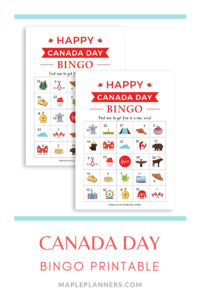 Free Printable Canada Day Bingo