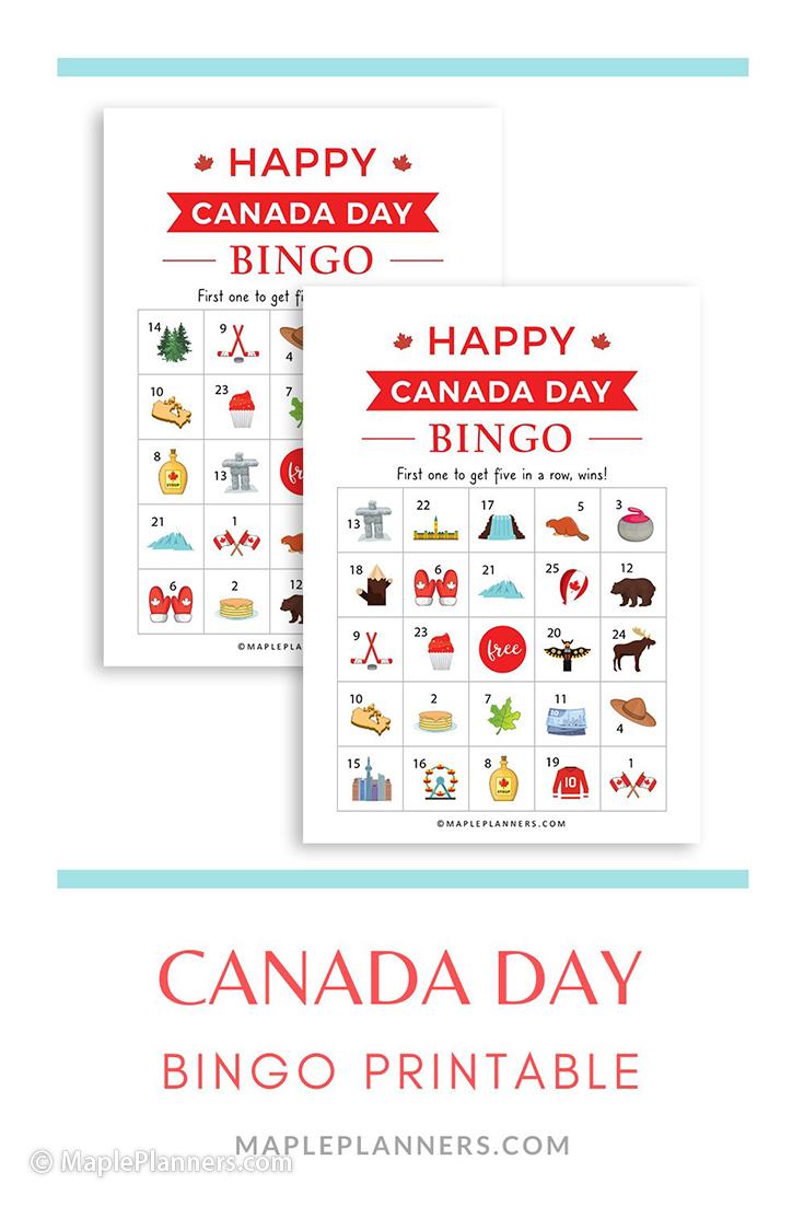 Printable Canada Day Bingo Games for Kids
