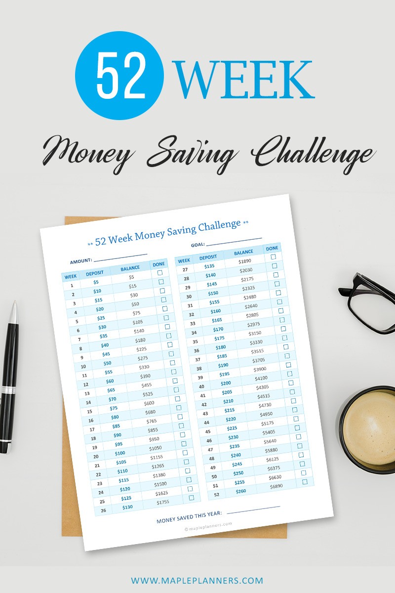 Money Saving Challenge Printable