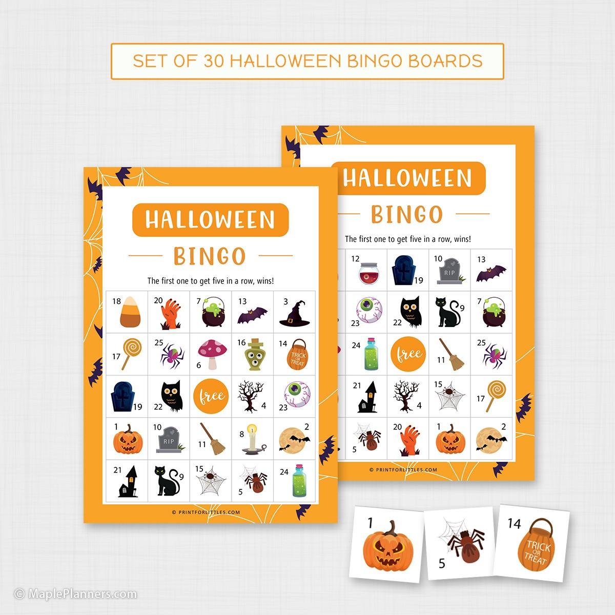 Set of 30 Halloween Bingo Cards