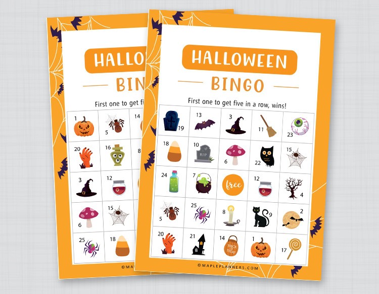 Printable Halloween Bingo Game Cards