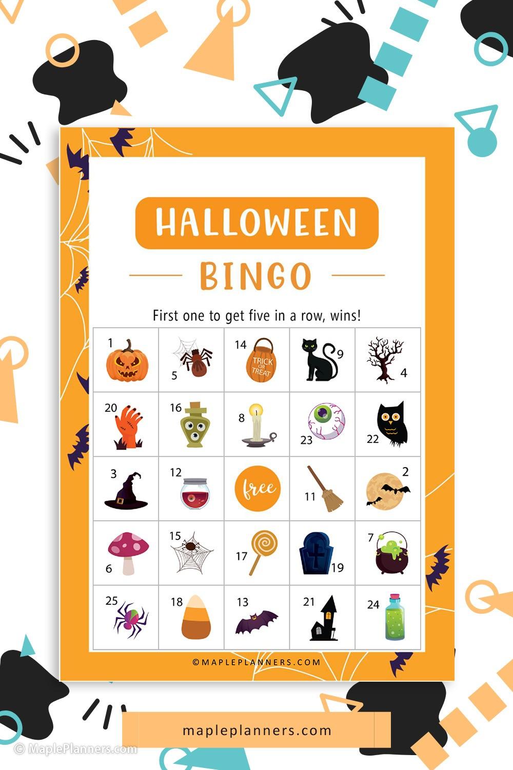 Printable Halloween Bingo Game for Kids