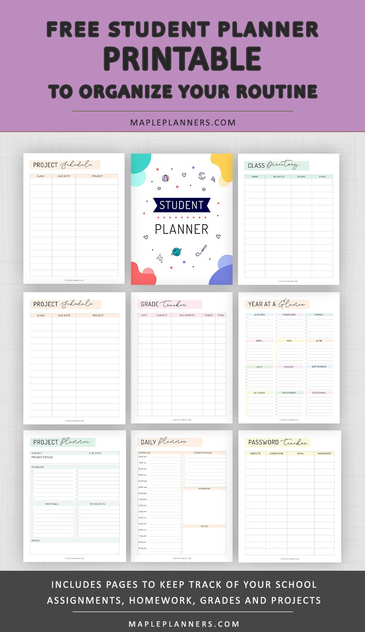 Student Planner Printable Binder