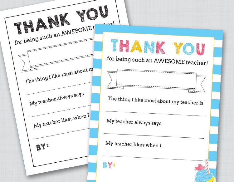 Teacher Appreciation Thank You Printable