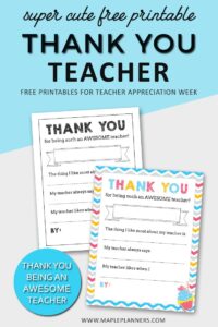 Free Teacher Appreciation Thank You Printable