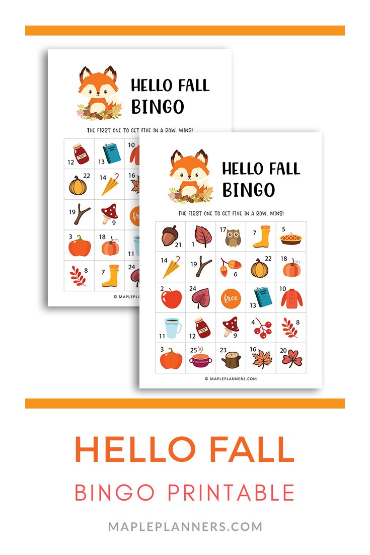 Free Printable Fall Bingo Cards