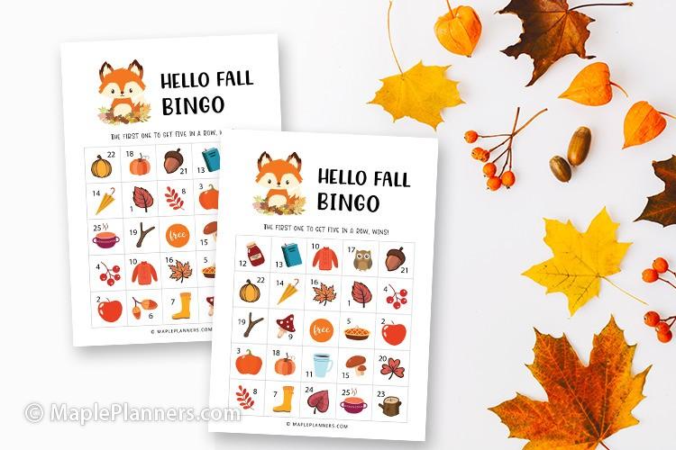 Free Printable Fall Bingo Game