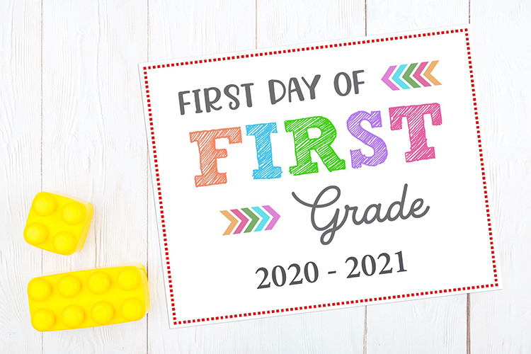 Editable First Day of School Signs - Colorful Version Printable