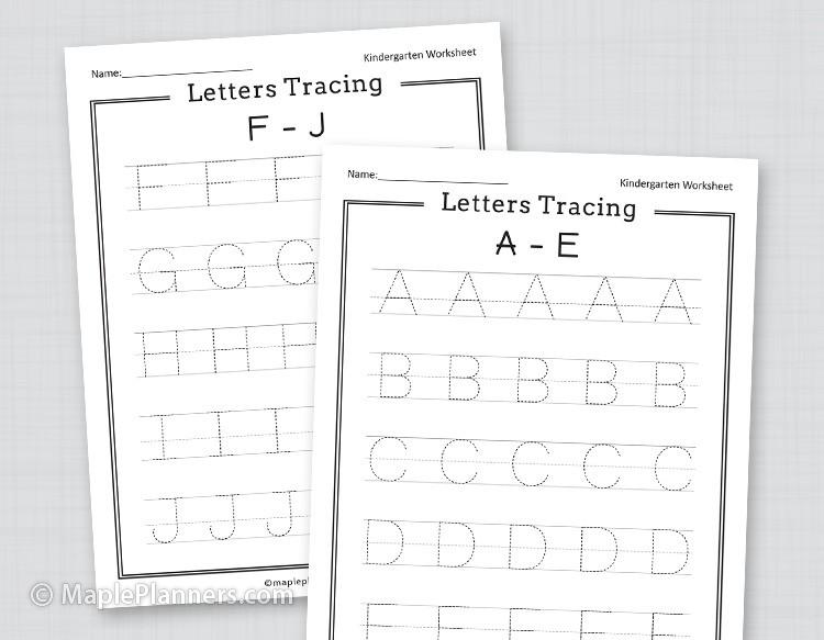 Letters Tracing Worksheets Printable