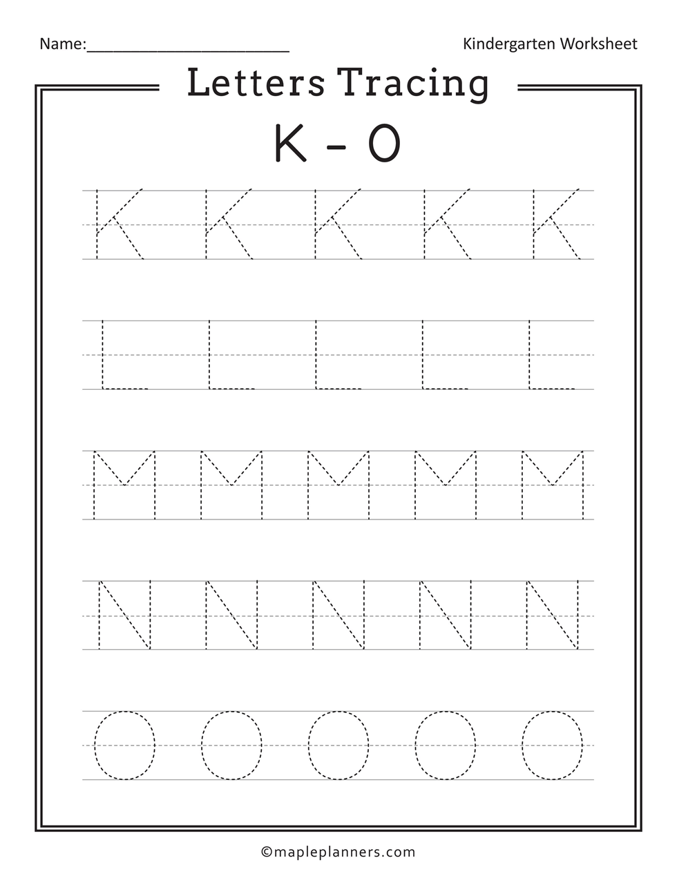 tracing letters a z worksheets