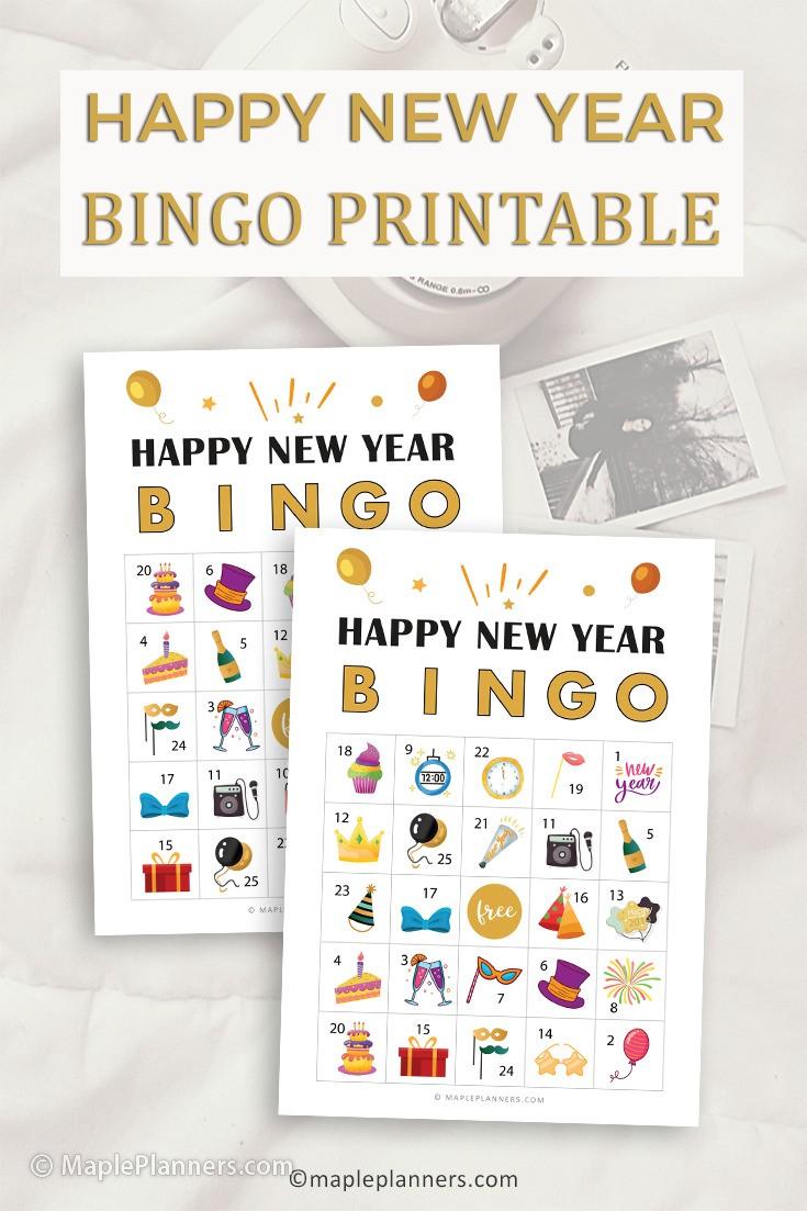 New Year's Eve Bingo Cards Printable