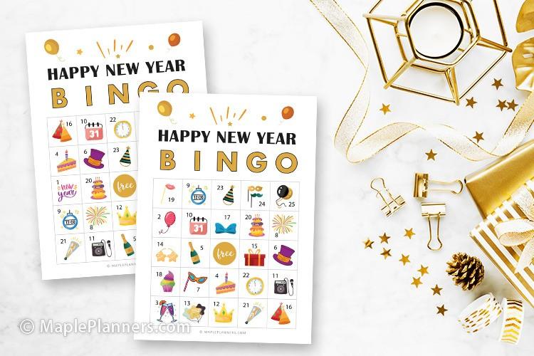 New Years Eve Bingo Printable Sheets