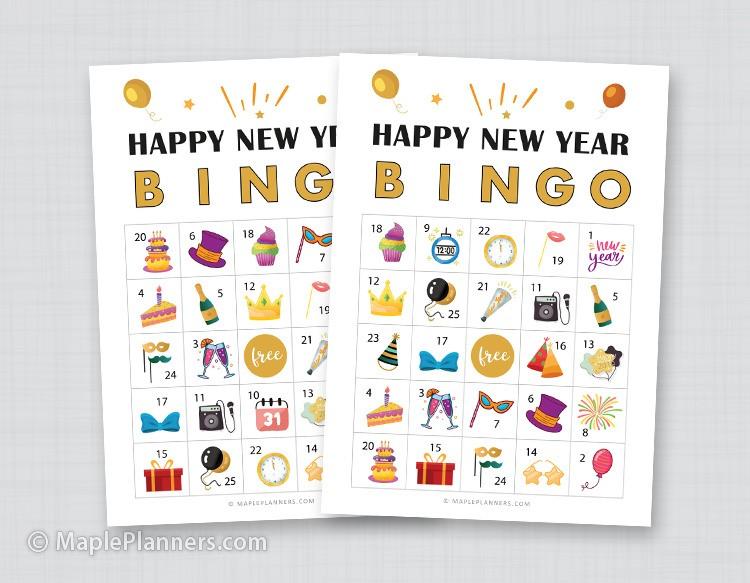 Printable New Years Eve Bingo Cards