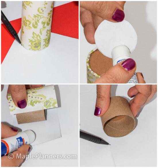 DIY Pencil Holder with Toilet Rolls