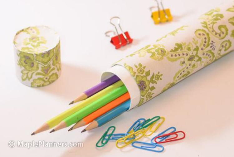 DIY Pencil Holder with Toilet Rolls