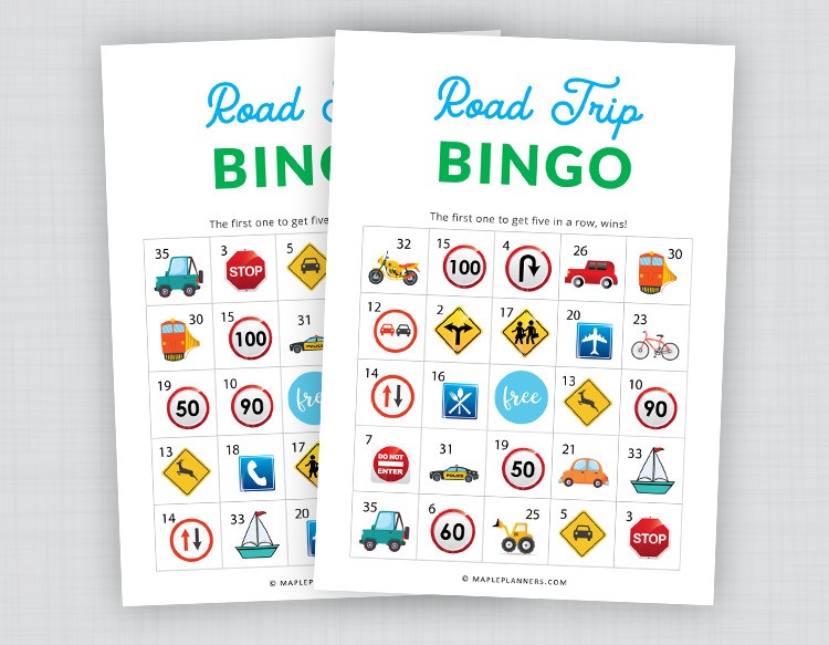 Road Trip Bingo Free Printable