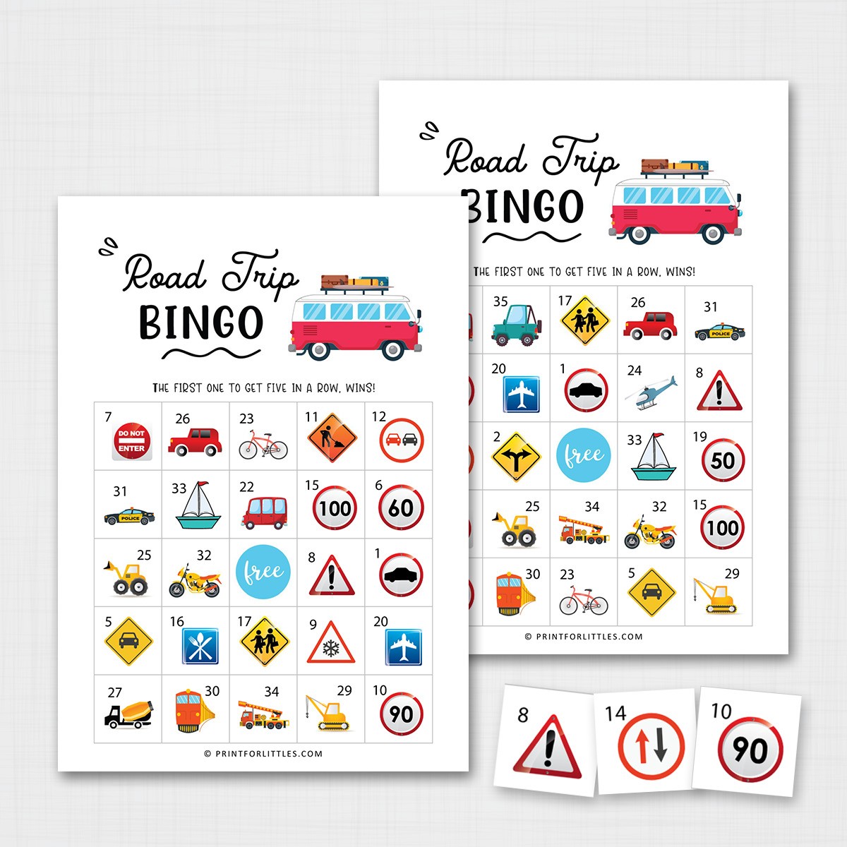 Road Trip Bingo - Set of 30 Bingo Cards