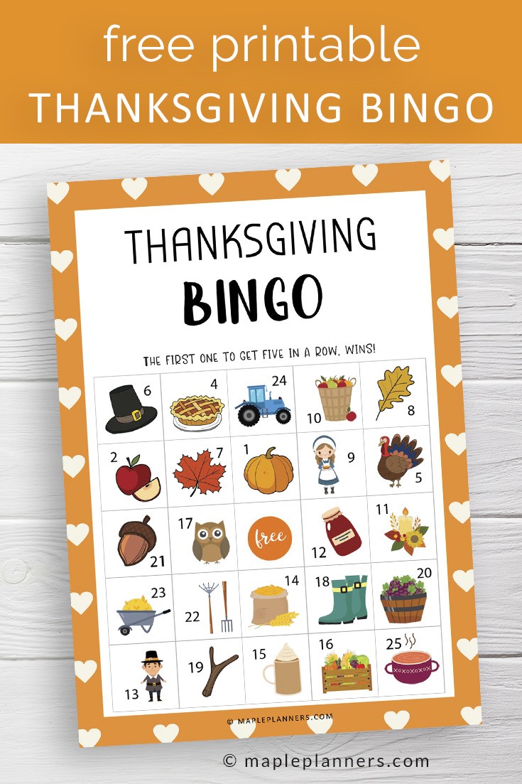Thanksgiving Bingo Free Printable Cards