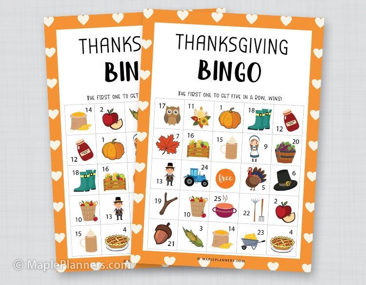 Thanksgiving Bingo Printable Cards