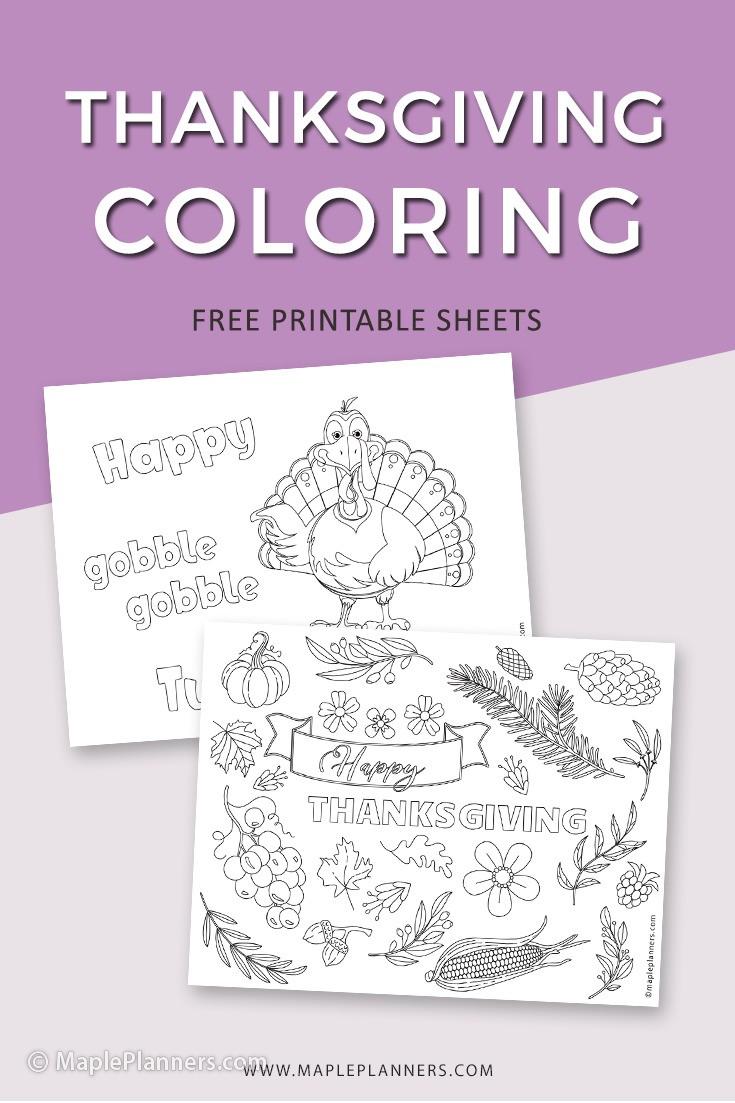 Thanksgiving Coloring Sheets for Kids