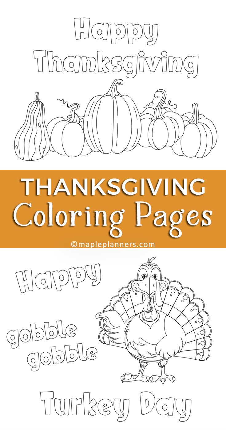 Thanksgiving Coloring Pages for Kids and Adults