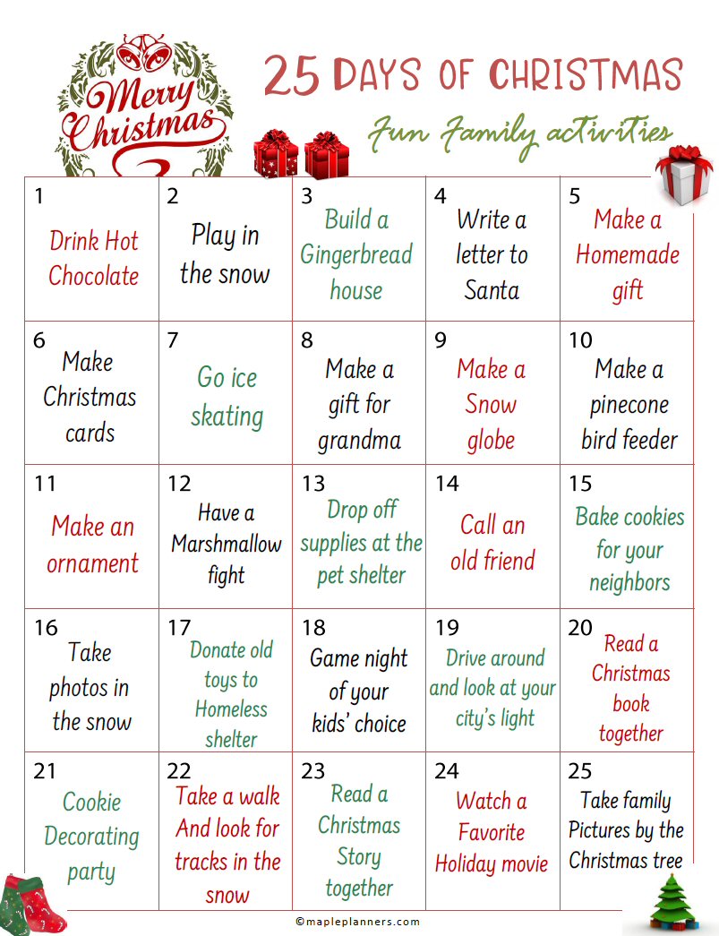 Printable Advent Calendar