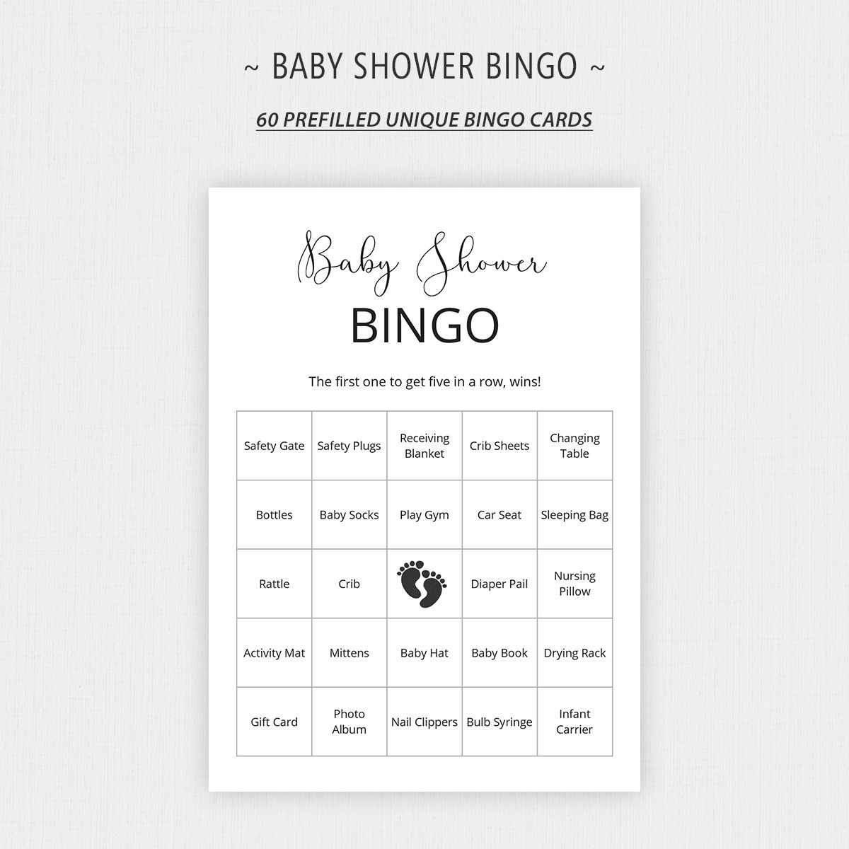Baby Shower Bingo Printable Cards