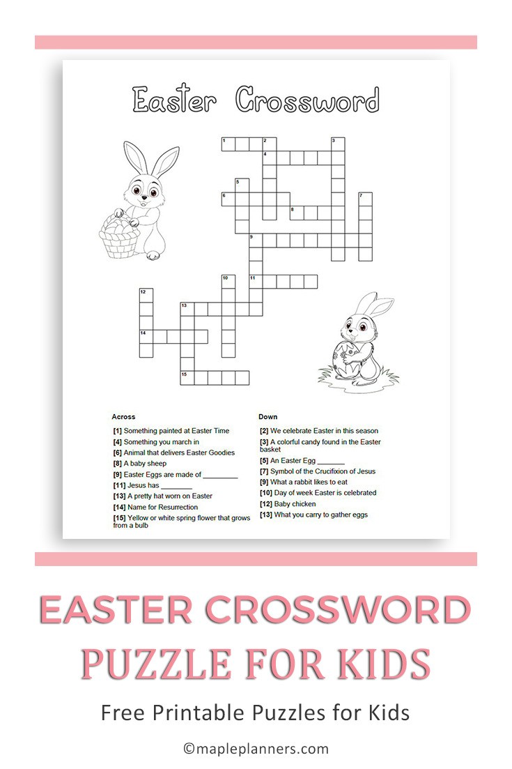 Easter Crossword Puzzle Printable