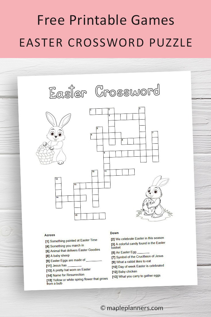 Easter Croddword Puzzle for Kids