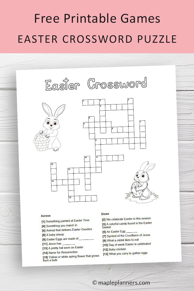 Free Printable Easter Crossword Puzzle