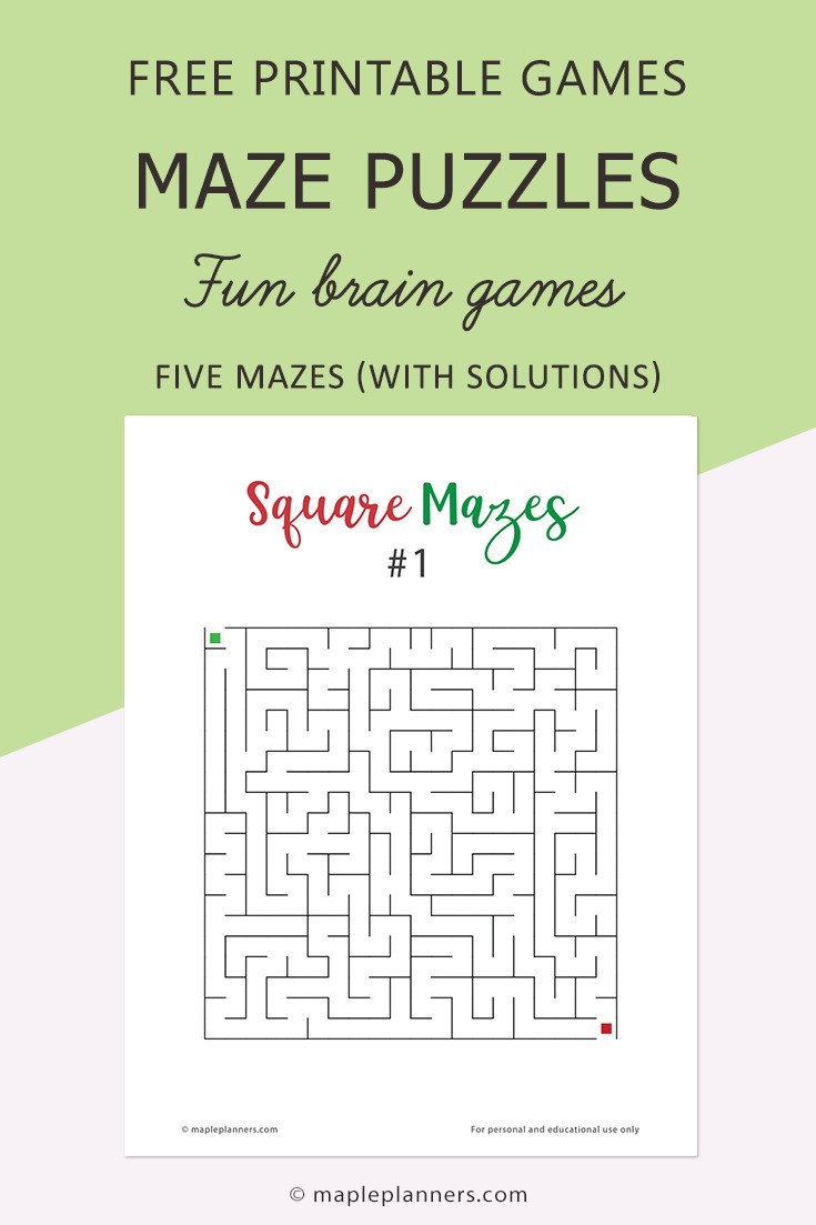 Free Printable Mazes