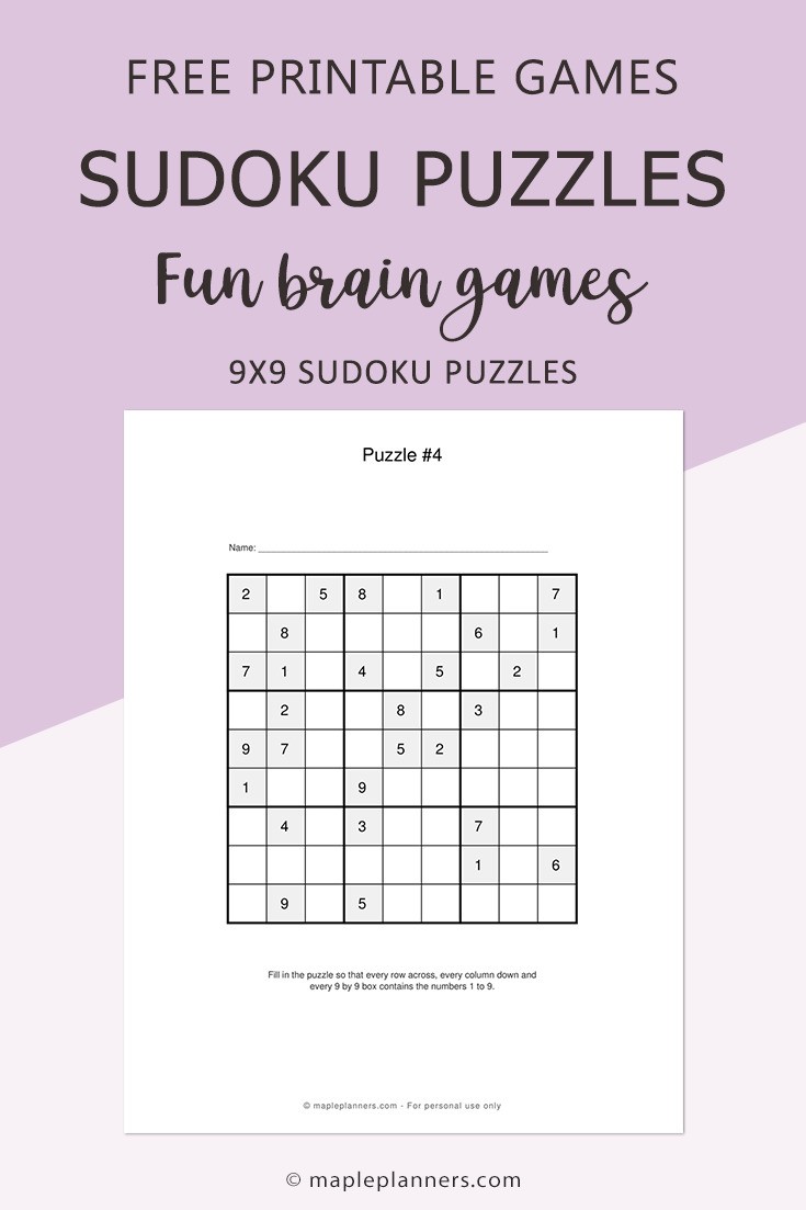 Pin on Sudoku